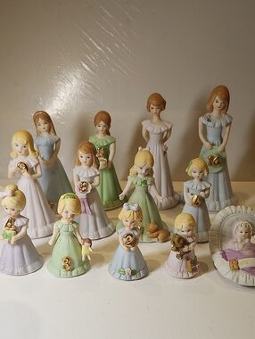 Enesco Browning 'Growing Up' Birthday Girls Porcelain Mark - Purple Stamp 13pcs